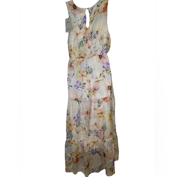 Lara G New NWT Floral Silk Blend Dress Size Medium - Picture 3 of 6